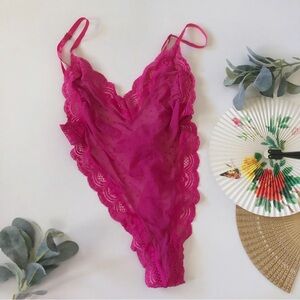 Vintage Victoria’s Secret Sheer Mesh & Lace Lingerie Bodysuit